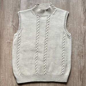 Women’s Handmade Cable Knit Cream Sweater Vest